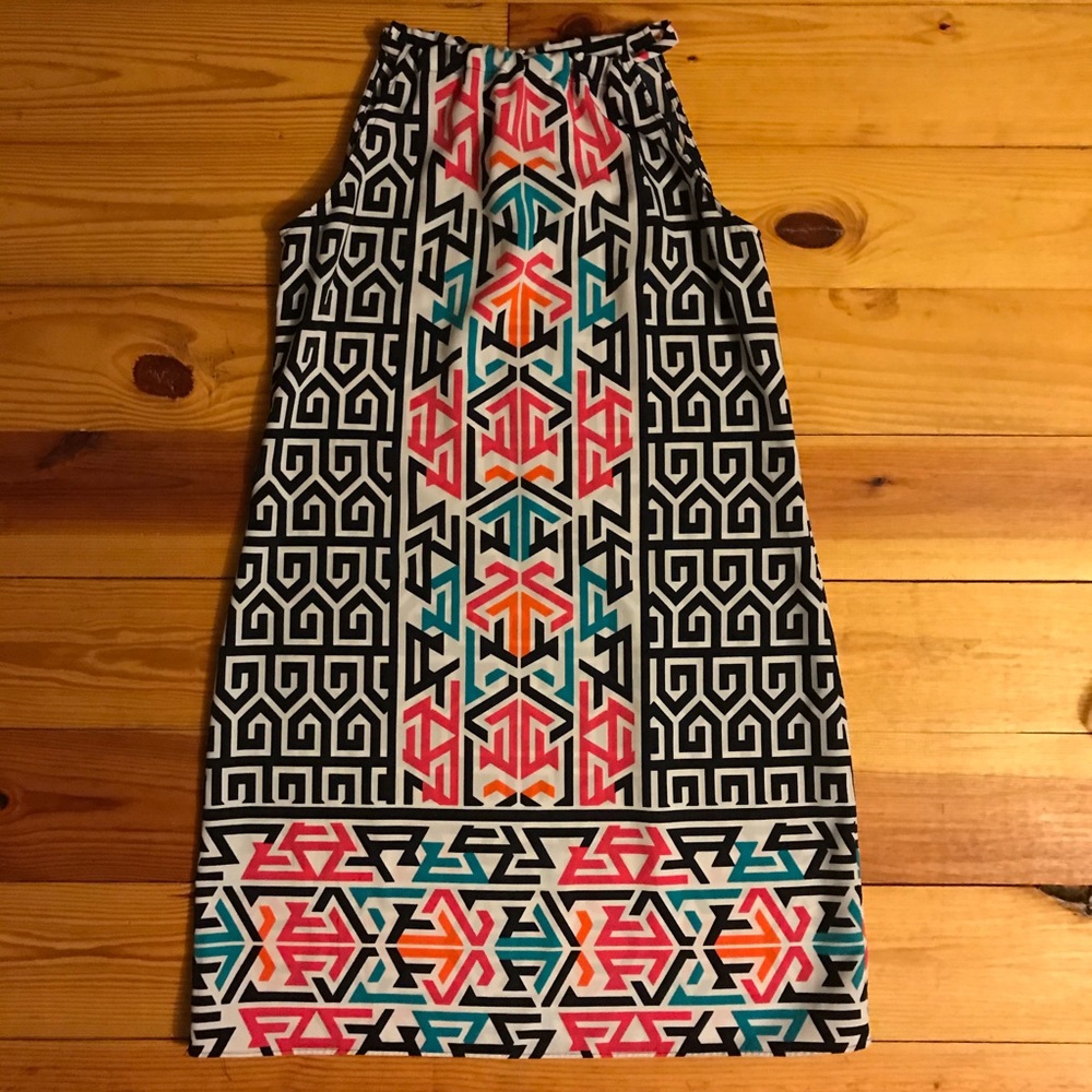 Crown & Ivy Black White Multi Geometric Dress, EUC, M - Picture 3 of 11